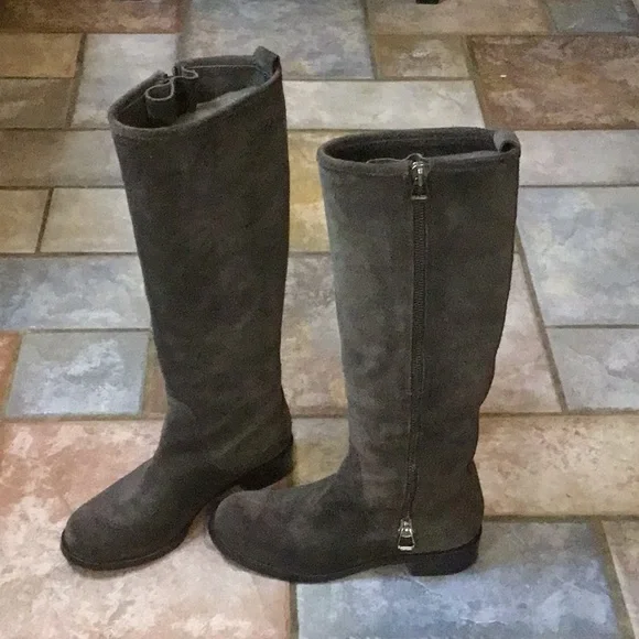 Jimmy Choo Gray Suede Heel Boots - Picture 2 of 16